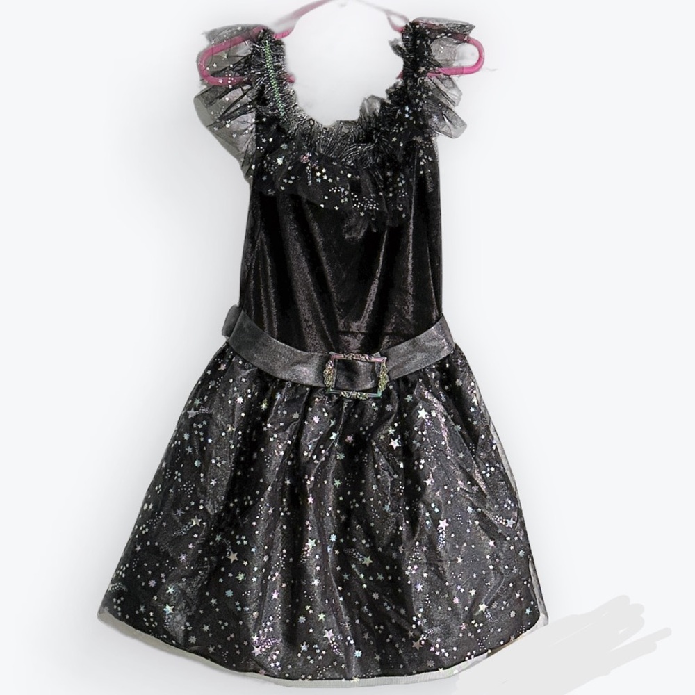 Black Starry Witch Costume Dress With Attached Belt by Spirit ~ Medium (8/10)